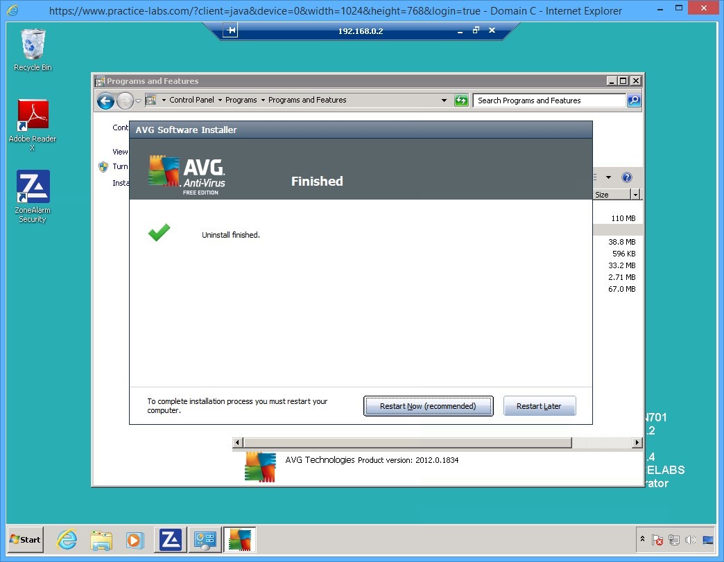 Practice Labs screenshot.